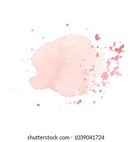 beautiful abstract pink watercolor art hand paint on white background,brush textures for logo.There is a place for text.Perfect stroke design for headline.luxury boutique Illustrations.