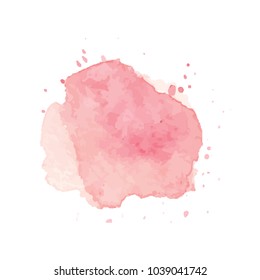 beautiful abstract pink watercolor art hand paint on white background,brush textures for logo.There is a place for text.Perfect stroke design for headline.luxury boutique Illustrations.