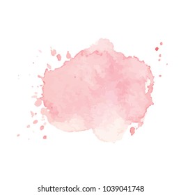 beautiful abstract pink watercolor art hand paint on white background,brush textures for logo.There is a place for text.Perfect stroke design for headline.luxury boutique Illustrations.