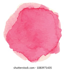 beautiful abstract pink watercolor art hand paint on white background,brush textures for logo.There is a place for text.Perfect stroke design for headline.luxury boutique Illustrations.