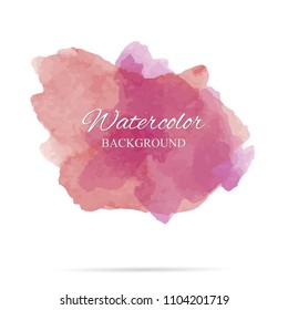 beautiful abstract pink watercolor art hand paint on white background,brush textures for logo.There is a place for text.Perfect stroke design for headline.luxury boutique Illustrations.