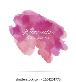 beautiful abstract pink watercolor art hand paint on white background,brush textures for logo.There is a place for text.Perfect stroke design for headline.luxury boutique Illustrations.
