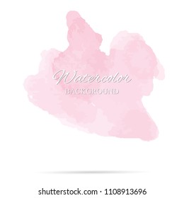 beautiful abstract pink watercolor art hand paint on white background, brush textures for logo. There is a place for text. Perfect stroke design for headline.luxury boutique Illustrations.