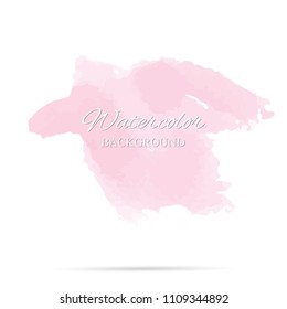 beautiful abstract pink watercolor art hand paint on white background,brush textures for logo.There is a place for text.Perfect stroke design for headline.luxury boutique Illustrations.