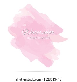 beautiful abstract pink watercolor art hand paint on white background,brush textures for logo.There is a place for text.Perfect stroke design for headline.luxury boutique Illustrations.