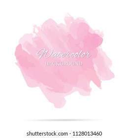 beautiful abstract pink watercolor art hand paint on white background,brush textures for logo.There is a place for text.Perfect stroke design for headline.luxury boutique Illustrations.