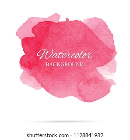 beautiful abstract pink watercolor art hand paint on white background,brush textures for logo.There is a place for text.Perfect stroke design for headline.luxury boutique Illustrations.