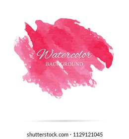 beautiful abstract pink watercolor art hand paint on white background,brush textures for logo.There is a place for text.Perfect stroke design for headline.luxury boutique Illustrations.