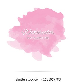 beautiful abstract pink watercolor art hand paint on white background,brush textures for logo.There is a place for text.Perfect stroke design for headline.luxury boutique Illustrations.