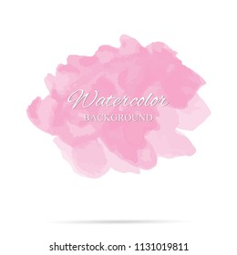 beautiful abstract pink watercolor art hand paint on white background,brush textures for logo.There is a place for text.Perfect stroke design for headline.luxury boutique Illustrations.