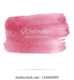 beautiful abstract pink watercolor art hand paint on white background,brush textures for logo.There is a place for text.Perfect stroke design for headline.luxury boutique Illustrations.