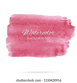 beautiful abstract pink watercolor art hand paint on white background,brush textures for logo.There is a place for text.Perfect stroke design for headline.luxury boutique Illustrations.