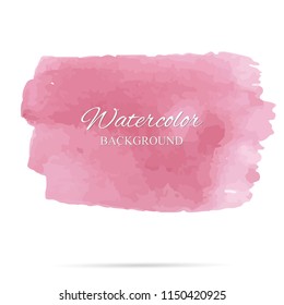 beautiful abstract pink watercolor art hand paint on white background,brush textures for logo.There is a place for text.Perfect stroke design for headline.luxury boutique Illustrations.