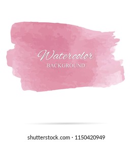 beautiful abstract pink watercolor art hand paint on white background,brush textures for logo.There is a place for text.Perfect stroke design for headline.luxury boutique Illustrations.