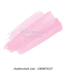 beautiful abstract pink watercolor art hand paint on white background,brush textures for logo.There is a place for text.Perfect stroke design for headline.luxury boutique Illustrations.