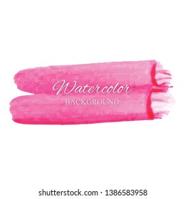 beautiful abstract pink watercolor art hand paint on white background,brush textures for logo.There is a place for text.Perfect stroke design for headline.luxury boutique Illustrations.