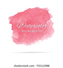 beautiful abstract pink watercolor art hand paint on white background,brush textures for logo.There is a place for text.Perfect stroke design for headline.luxury boutique Illustrations.