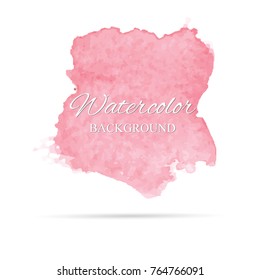 beautiful abstract pink watercolor art hand paint on white background,brush textures for logo.There is a place for text.Perfect stroke design for headline.luxury boutique Illustrations.