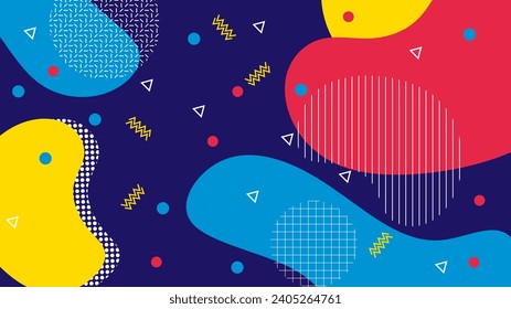 Beautiful Abstract  Pop Art Background, memphis 80s-90s style.
