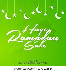 beautiful abstract or poster for Huge Ramadan Sale with creative design illustration.