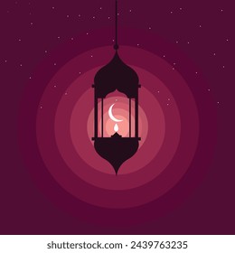 Beautiful abstract Ramadan Islamic Background illustrations with moon and stars best for Ramadan and Eid greeting Cards use.  