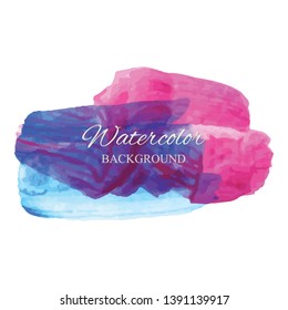 beautiful abstract red and blue watercolor art hand paint on white background,brush textures for logo.There is a place for text.Perfect stroke design for headline.luxury boutique Illustrations.