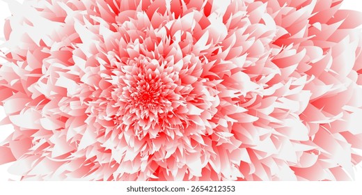 Beautiful Abstract red Floral Artwork With Intricate Petal Design on White Background. eps10