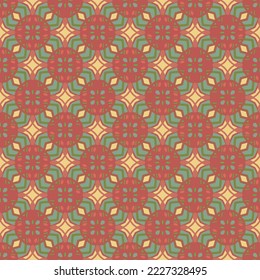Beautiful abstract red flower and leaf  seamless fabric ethnic pattern background, decorative graphic and fashion art.