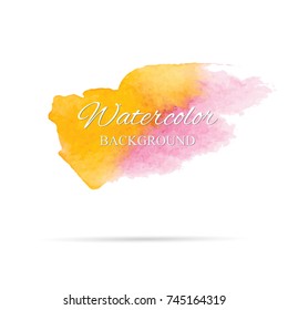 beautiful abstract red and orange watercolor art hand paint on white background,brush textures for logo.There is a place for text.Perfect stroke design for headline.luxury boutique Illustrations.