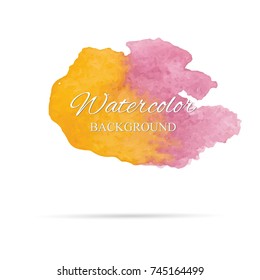 beautiful abstract red and orange watercolor art hand paint on white background,brush textures for logo.There is a place for text.Perfect stroke design for headline.luxury boutique Illustrations.