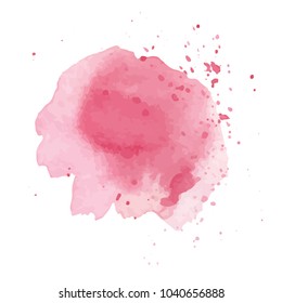 beautiful abstract red watercolor art hand paint on white background,brush textures for logo.There is a place for text.Perfect stroke design for headline.luxury boutique Illustrations.