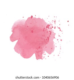 beautiful abstract red watercolor art hand paint on white background,brush textures for logo.There is a place for text.Perfect stroke design for headline.luxury boutique Illustrations.