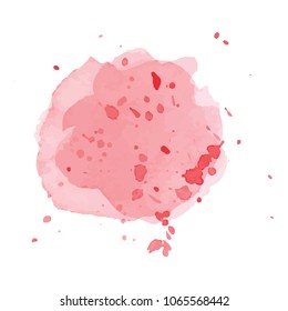 beautiful abstract red watercolor art hand paint on white background,brush textures for logo.There is a place for text.Perfect stroke design for headline.luxury boutique Illustrations.