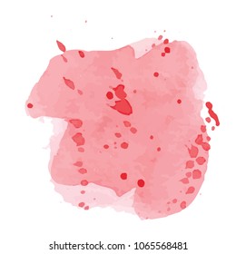 beautiful abstract red watercolor art hand paint on white background,brush textures for logo.There is a place for text.Perfect stroke design for headline.luxury boutique Illustrations.
