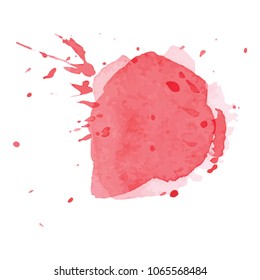 beautiful abstract red watercolor art hand paint on white background,brush textures for logo.There is a place for text.Perfect stroke design for headline.luxury boutique Illustrations.