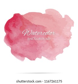 Beautiful abstract red watercolor art hand paint on white background, brush textures for logo. There is a place for text. Perfect stroke design for headline. Luxury boutique Illustrations.