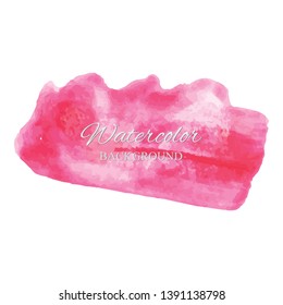 beautiful abstract red watercolor art hand paint on white background,brush textures for logo.There is a place for text.Perfect stroke design for headline.luxury boutique Illustrations.