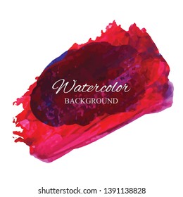 beautiful abstract red watercolor art hand paint on white background,brush textures for logo.There is a place for text.Perfect stroke design for headline.luxury boutique Illustrations.