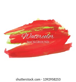 beautiful abstract red watercolor art hand paint on white background,brush textures for logo.There is a place for text.Perfect stroke design for headline.luxury boutique Illustrations.