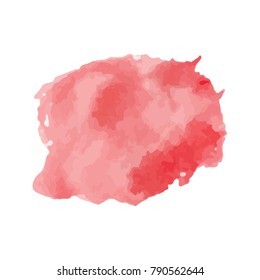 beautiful abstract red watercolor art hand paint on white background,brush textures for logo.There is a place for text.Perfect stroke design for headline.luxury boutique Illustrations.