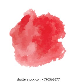 beautiful abstract red watercolor art hand paint on white background,brush textures for logo.There is a place for text.Perfect stroke design for headline.luxury boutique Illustrations.