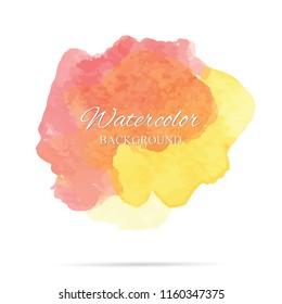 beautiful abstract red and yellow watercolor art hand paint on white background,brush textures for logo.There is a place for text.Perfect stroke design for headline.luxury boutique Illustrations.
