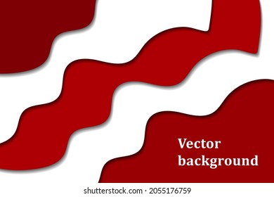 Hermoso fondo rojo-blanco abstracto con sombra, diseño textual, ilustración vectorial