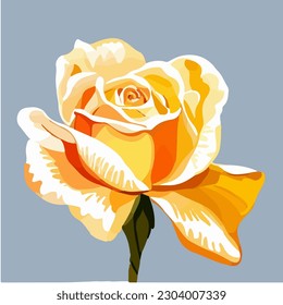 Beautiful abstract rose flower in bloom, watercolor dye painting, vector EPS 10 illustration