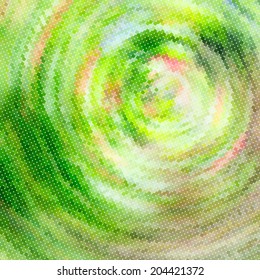 Beautiful abstract rotating swirl background. Mosaic pattern. Square vector illustration of natural material