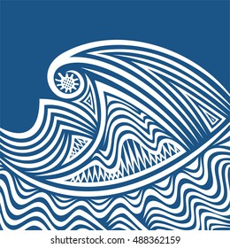 Beautiful abstract sea wave. Vector illustration.