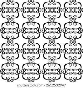 Beautiful abstract seamless pattern in black on white background for fabric or wallpaper