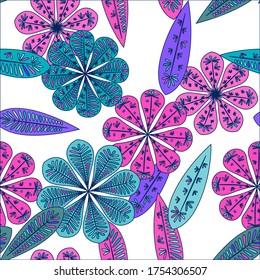 Hermoso patrón abstracto sin fisuras. Patrón sin costuras botánicas.  Decoración primaveral. Ilustración vectorial aislada. Resumen del fondo vectorial. 