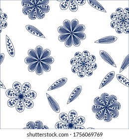 Hermoso patrón abstracto sin fisuras. Patrón sin costuras botánicas.  Decoración primaveral. Ilustración vectorial aislada. Resumen del fondo vectorial. 