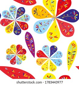 Schönes abstraktes, nahtloses Muster. Botanisches nahtloses Muster.  Frühlingsdekoration. Vektorgrafik einzeln. Abstrakter Vektorhintergrund. 
